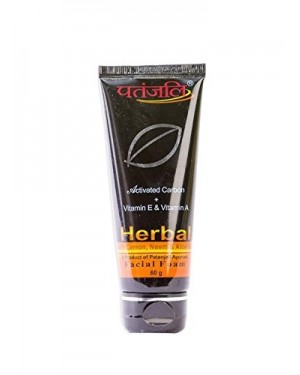 PATANJALI HERBAL FACIAL FOAM 60GMS ACTIVATED  CARBON